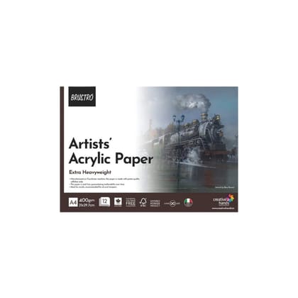 Brustro Artists Acrylic Paper Pad - 400 GSM Cold Pressed-A4 / BRAC4GA4G