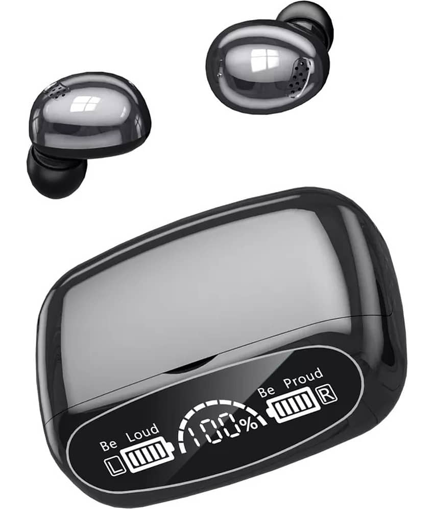VEhop Power 200 Hrs Play In Ear True Wireless (TWS) 280 Hours Playback IPX4(Splash & Sweat Proof) Powerfull bass,Fast charging -Bluetooth V 5.1 Black