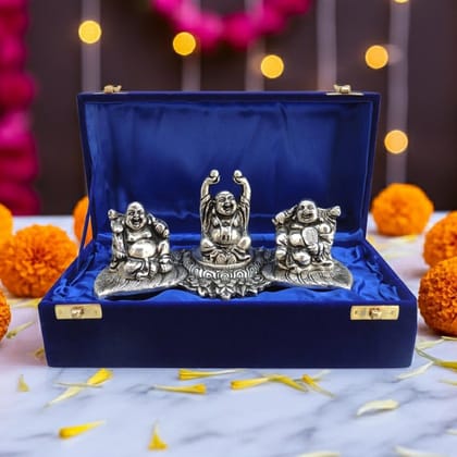 Aluminium Laughing Buddha Showpiece – Decorative Home & Office Statue, Height : 3 Inch (ASMAS004)