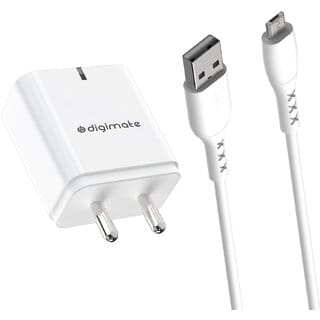 Digimate Quick Charge 15W 2.4A Single Wall Charger with Micro USB cable  (White-DG-ADP-1003)