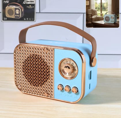 Vintage Style Wireless Portable Speaker with Retro Radio-Inspired Dial, High-Power Full-Range Sound, TF Card Music Playback & Carry Handle  Stylish Desktop and Travel Speaker Random color