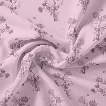 Pinkish Sunflower And Citntz Digital Printed Fabric - Weightless-Polyester / Weightless / 110 CM | 43 Inch