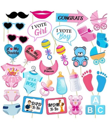 ZYOZI Baby Gender Reveal Party Supplies Kit for Baby Boy Or Girl, Gender Reveal Decorations, Baby Shower Decorations, Baby Reveal Props, Gender Reveal Party Decorations (30pcs)