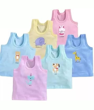 Cavenders Pack of 6 Boys Cotton Vest ( Multicolor )