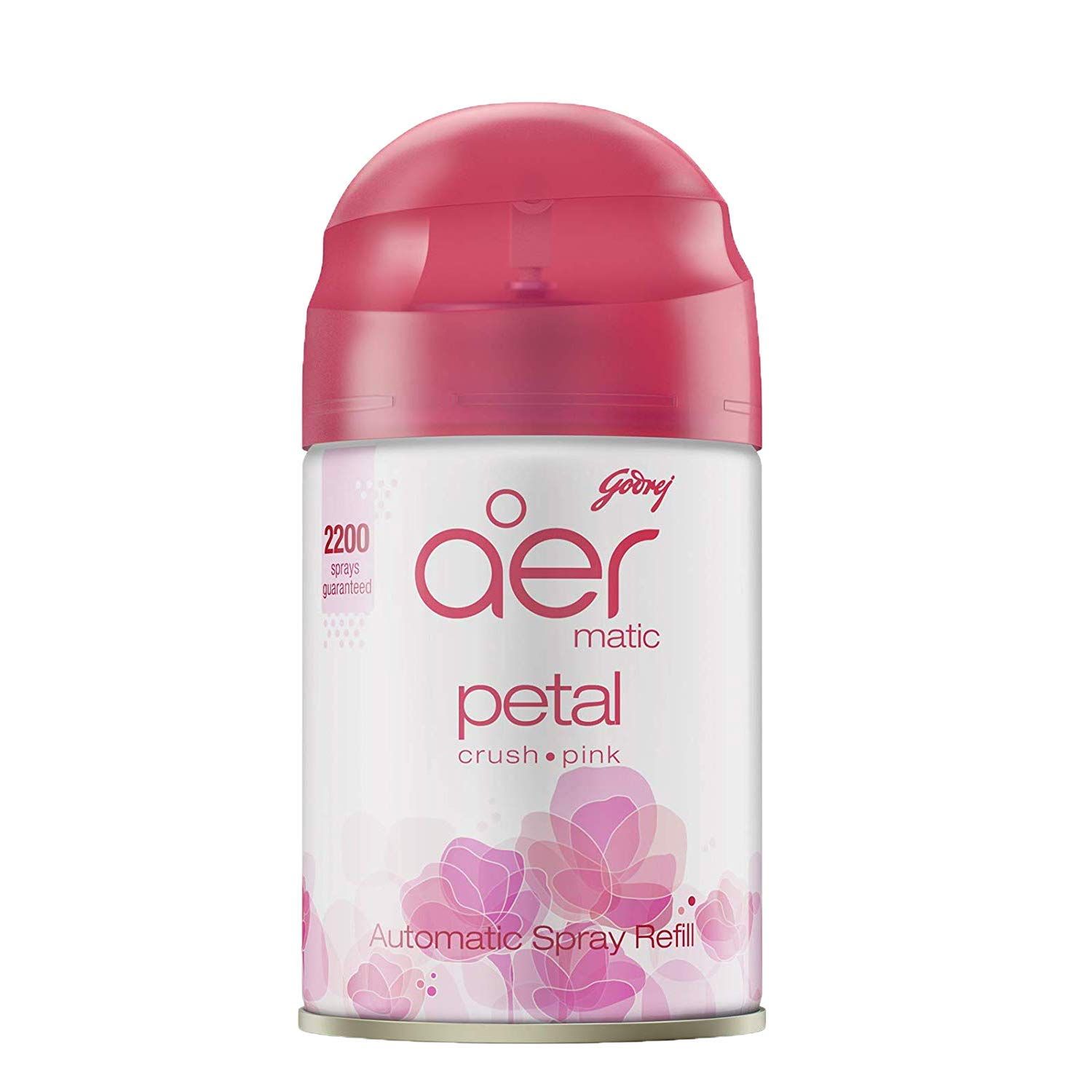 Godrej Aer Matic Refill - Automatic Air Freshener With Flexi Control / Petal Crush Pink, 225Ml