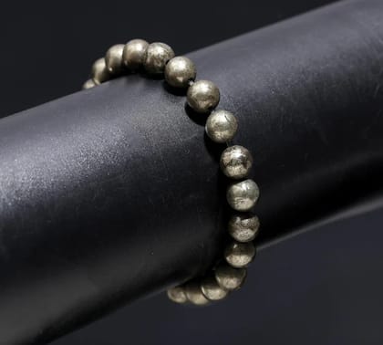 Pyrite Gemstone Bracelet  Handmade Protection & Abundance Stone (Size - 7")