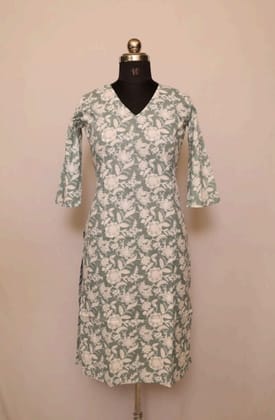 Cotton Collar Kurti With Sleeves