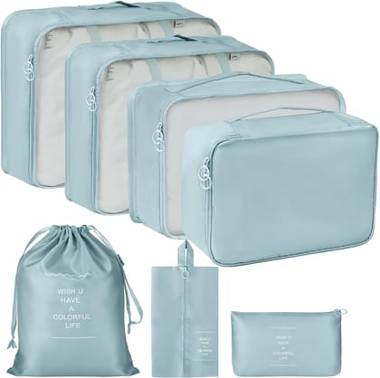 Spellwish Packing Cubes 7 Set Travel Organizer for Suitcases | Blue