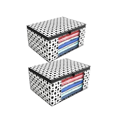 Bindian Multipurpose Saree Cover for Wardrobe Storage | Premium Non-Woven Fabric Cloth Organizer Box with Transparent Window & Zipper | Ideal for Storing Sarees & More (Beige, Pack of 2) Bindian Multipurpose Saree Cover for Wardrobe Storage | Premium Non-Woven Fabric Cloth Organizer Box with Transparent Window & Zipper | Ideal for Storing Sarees & More (Beige, Pack of 2)