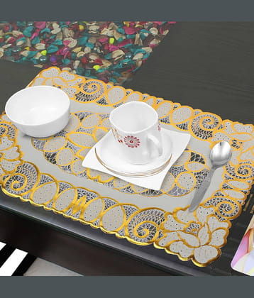 Gold Printed PVC 6 Seater Table Mats (Pack of 6)