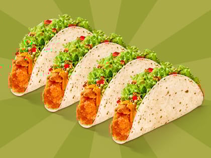 4 Crispy Chicken Tacos @ 98 Each