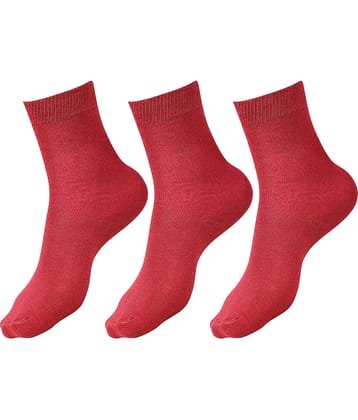 Dollar - Red Cotton Boy's School Socks ( Pack of 3 )