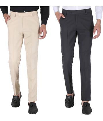 Playerz - Multicolor Polycotton Slim - Fit Men's Formal Pants ( Pack of 2 )