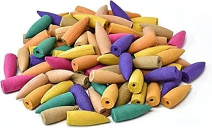 100 Cones Multi Color, Unscented Backflow Dhoop Cones, for backflow Smoke Fountain and backflow Incense Burner, for Pooja, Special Occassions, Smoke Fountain 100 Cones Multi Color, Unscented Backflow Dhoop Cones, for backflow Smoke Fountain and backflow Incense Burner, for Pooja, Special Occassions, Smoke Fountain