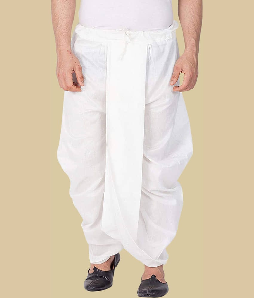 GN hub - Off White Cotton Blend Men's Dhoti ( Pack of 1 )