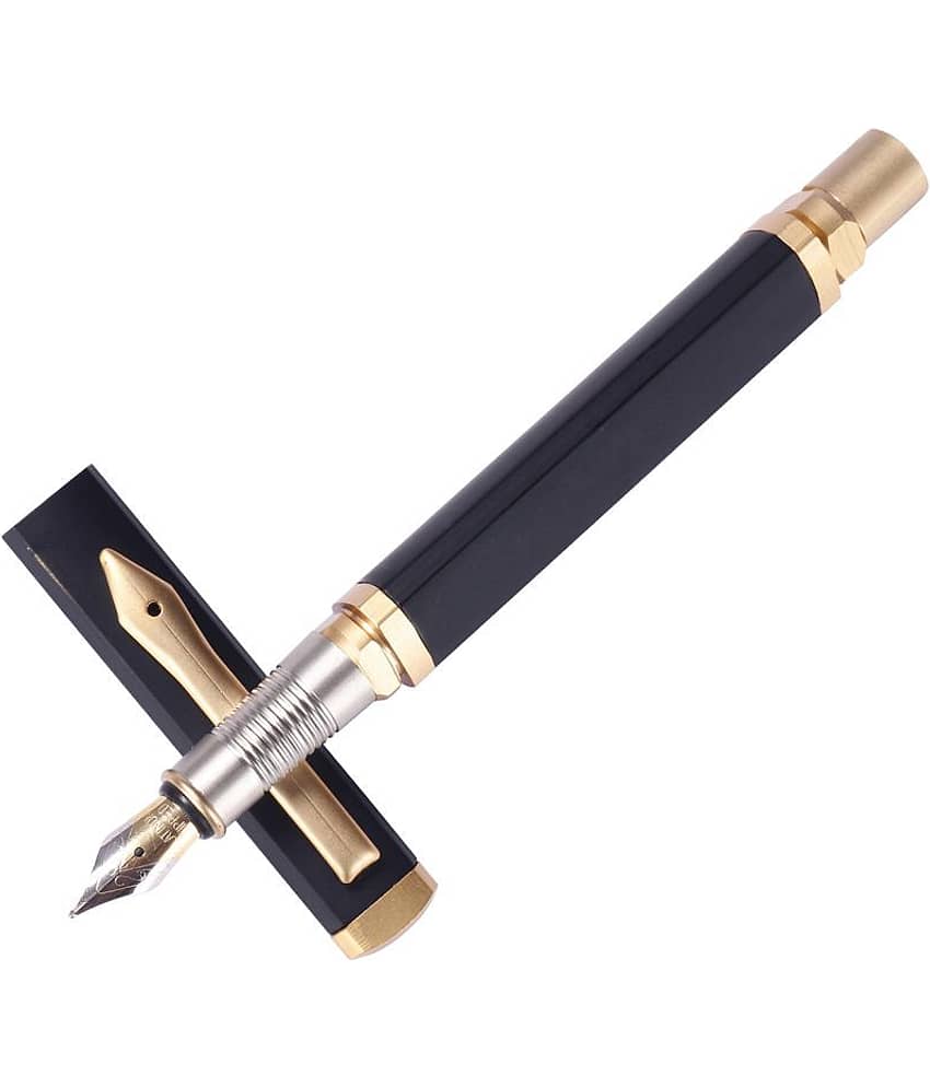 Auteur Executive Collection  Matt Black  Color Golden Trims Fountain Ink Pen (Made In India)