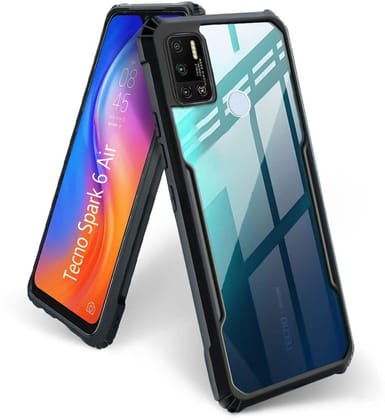 PLUGTECH Slim Shockproof Case | Matte Black Soft | Drop Protection | Precise Cutouts | Premium Mobile Cover for Tecno Spark 6 Air