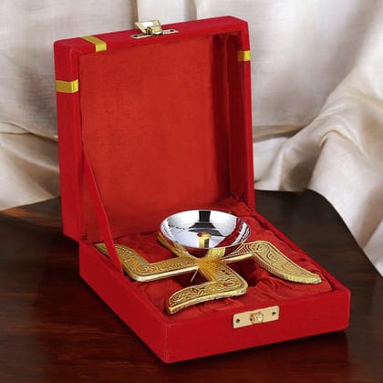 Brass Swastik Jot Two Tone Decorative Home Accent Piece