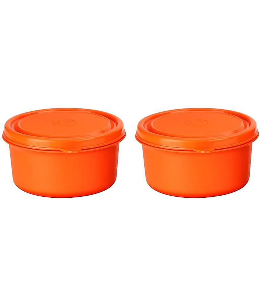 Oliveware Steel Red Food Container ( Set of 2 )