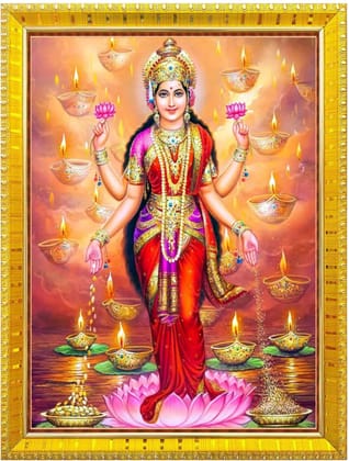 NOKKES Laxmi Devi Maa Mata Photo Frames Religious Photo frame 5X7 Inch Photo Frame_W38