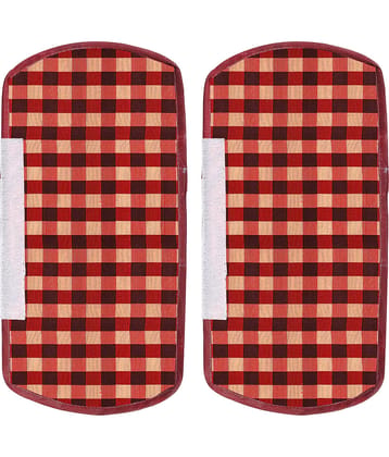 E-Retailer Set of 2 Polyester Red Fridge Handle Cover