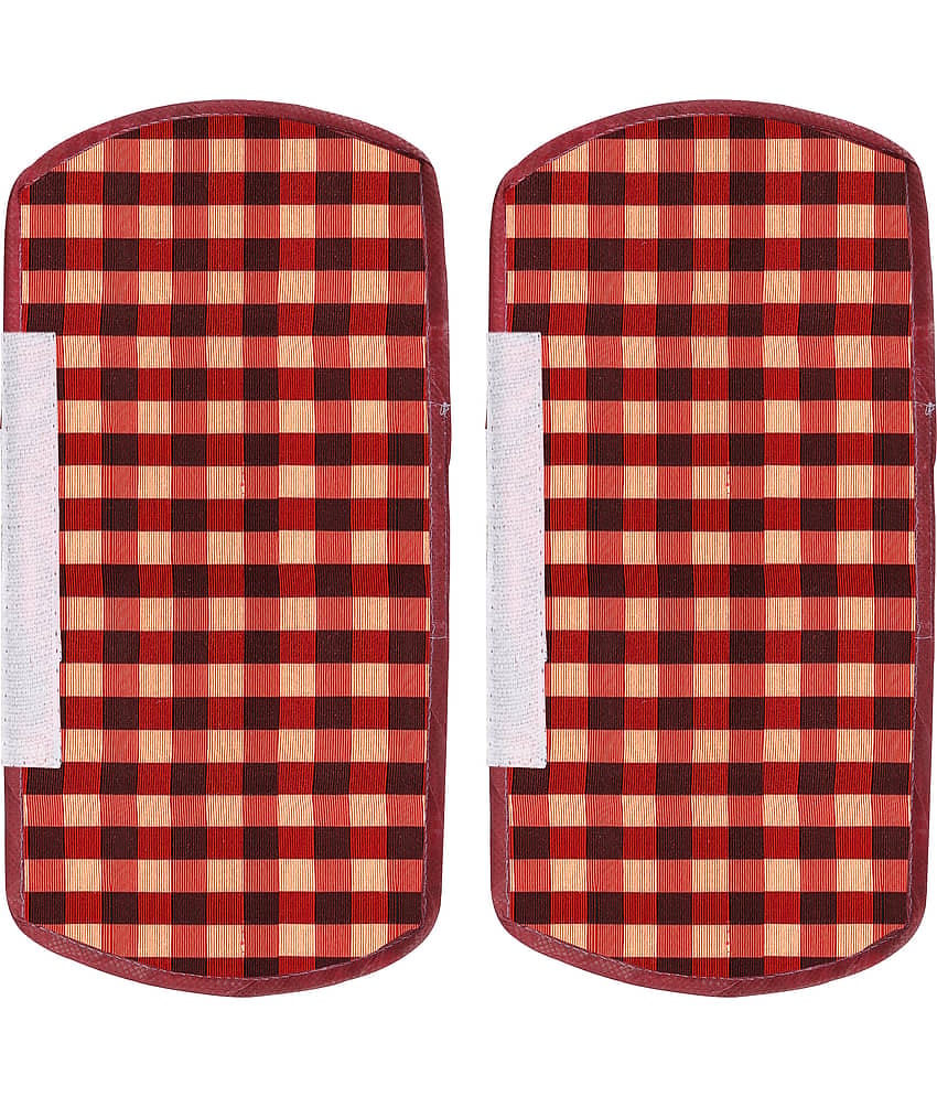 E-Retailer Set of 2 Polyester Red Fridge Handle Cover