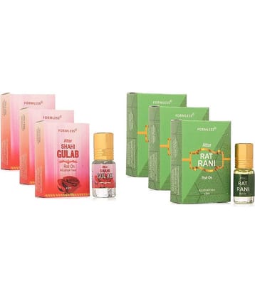 Shahi Gulab 3ml Attar 3pc. and RatRani 3ml Attar 3pc.