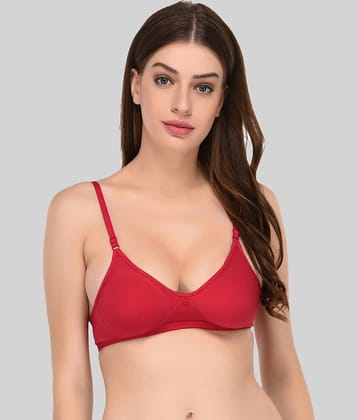 Elina Cotton Non Padded Women's T-Shirt Bra ( Red )