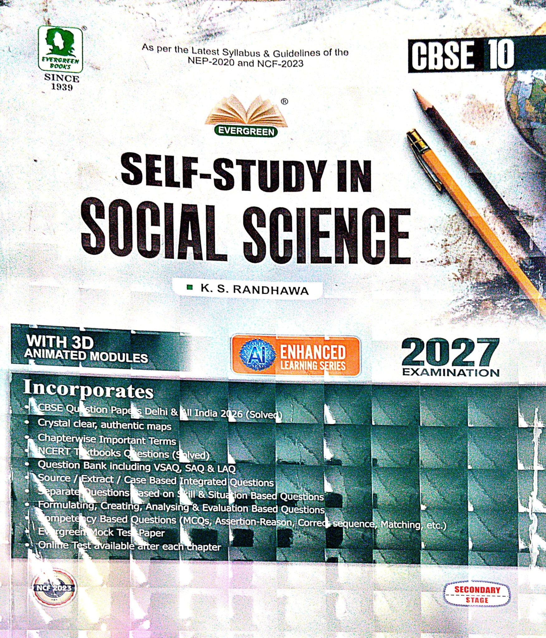 Evergreen Self Study In Social Science: For 2025 Examinations (Class 10) Paperback – 1 January 2025