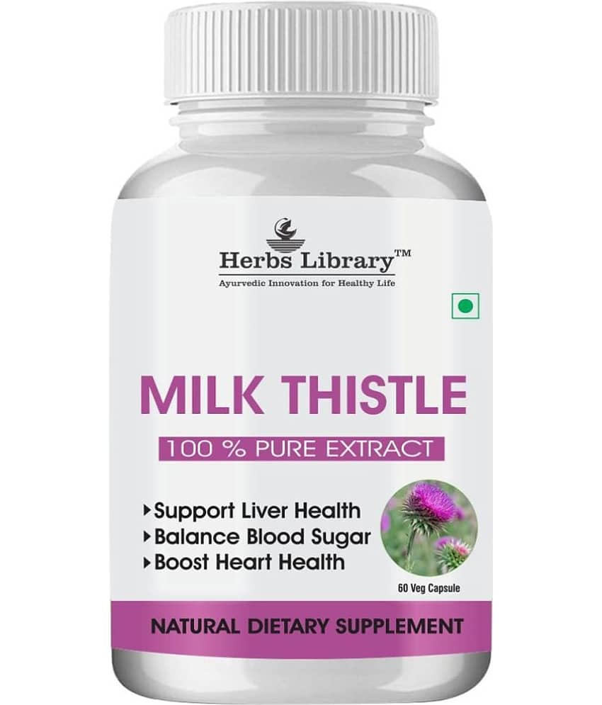 Herbs Library Milk Thistle Extract for Liver Detox & Good Liver Health 60 Capsules (Pack of 1)