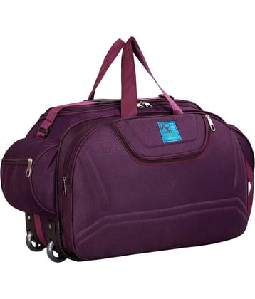 AXEN BAGS 55 Ltrs PURPLE Polyester Duffle Trolley