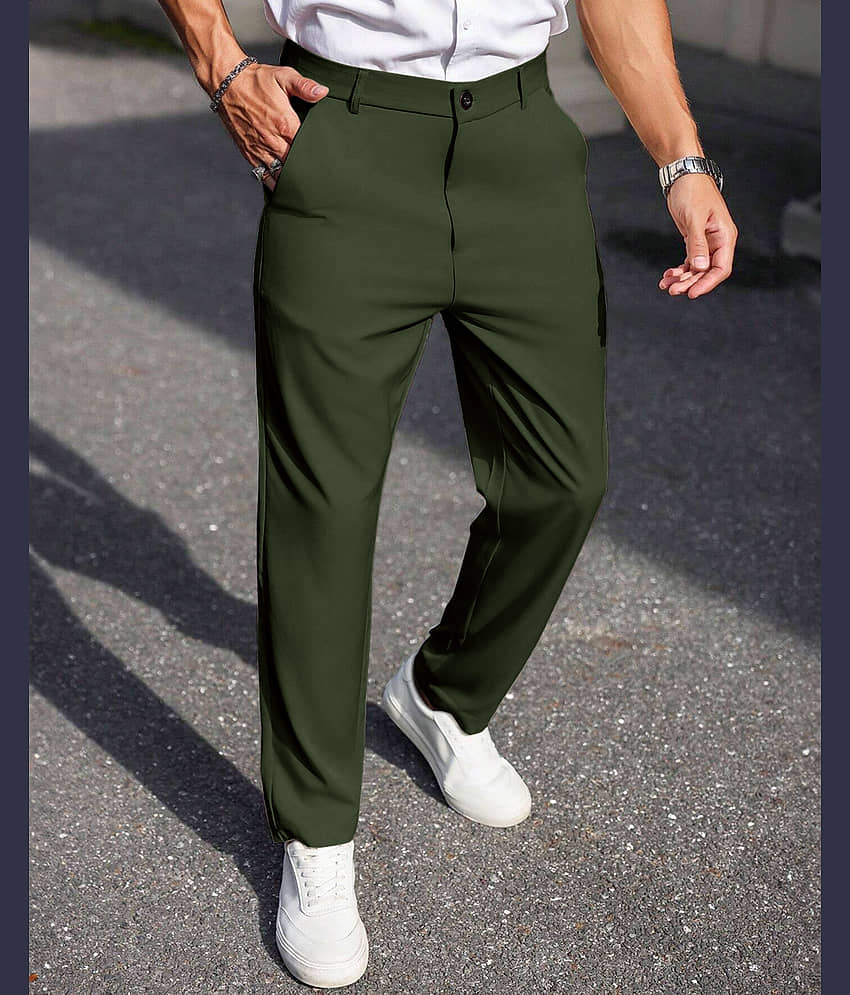 Eyebogler Regular Flat Men's Chinos - Green ( Pack of 1 )