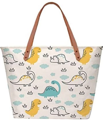 SAKWOODS Tote Bag Canvas Set of 1 ( White )