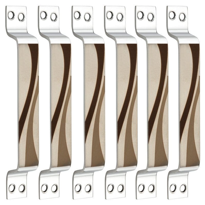 S-GUARD Stainless Steel Door & Cabinet Handles, Knobs Handles-Size-6 Inch-6 Pcs-Laser Printed Design-SSL32