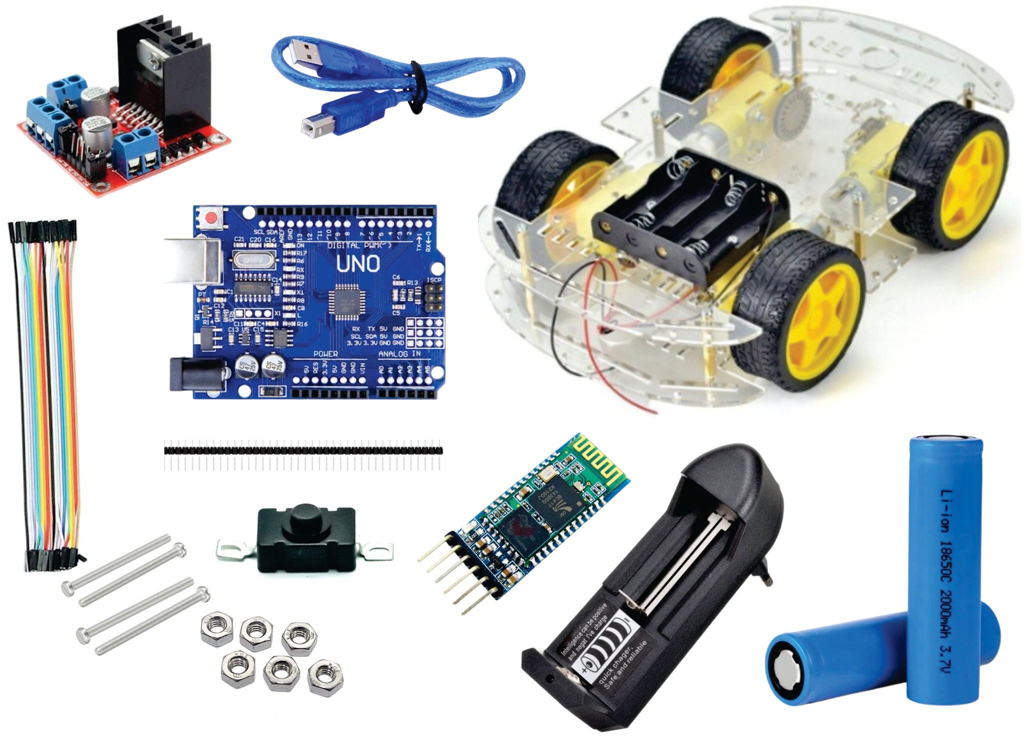 Voice control robot kit (with 4WD chassis )