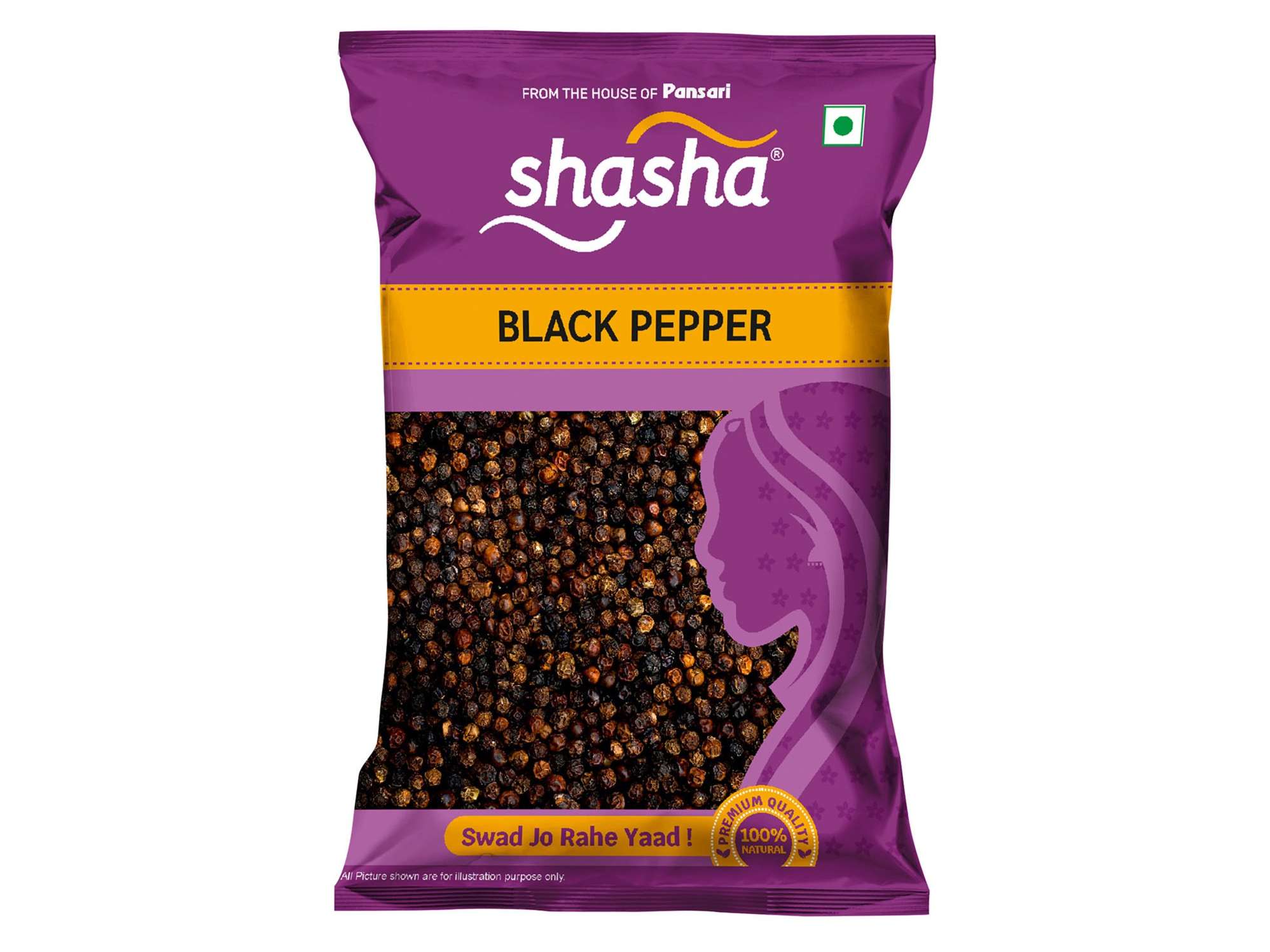 Shasha Whole Kali Mirch - 100g