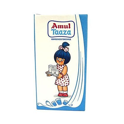 Amul Taaza Homogenised Toned Milk, 500 ml Carton