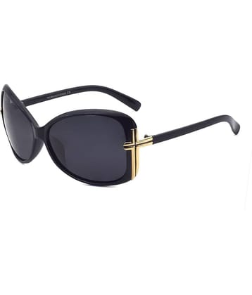 Peter Jones - Black Oval Sunglasses ( Pack of 1 )