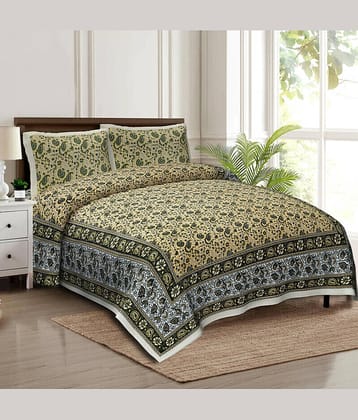 CLOTHORO Cotton 1 Double King Bedsheet with 2 Pillow Covers ( Multicolor )
