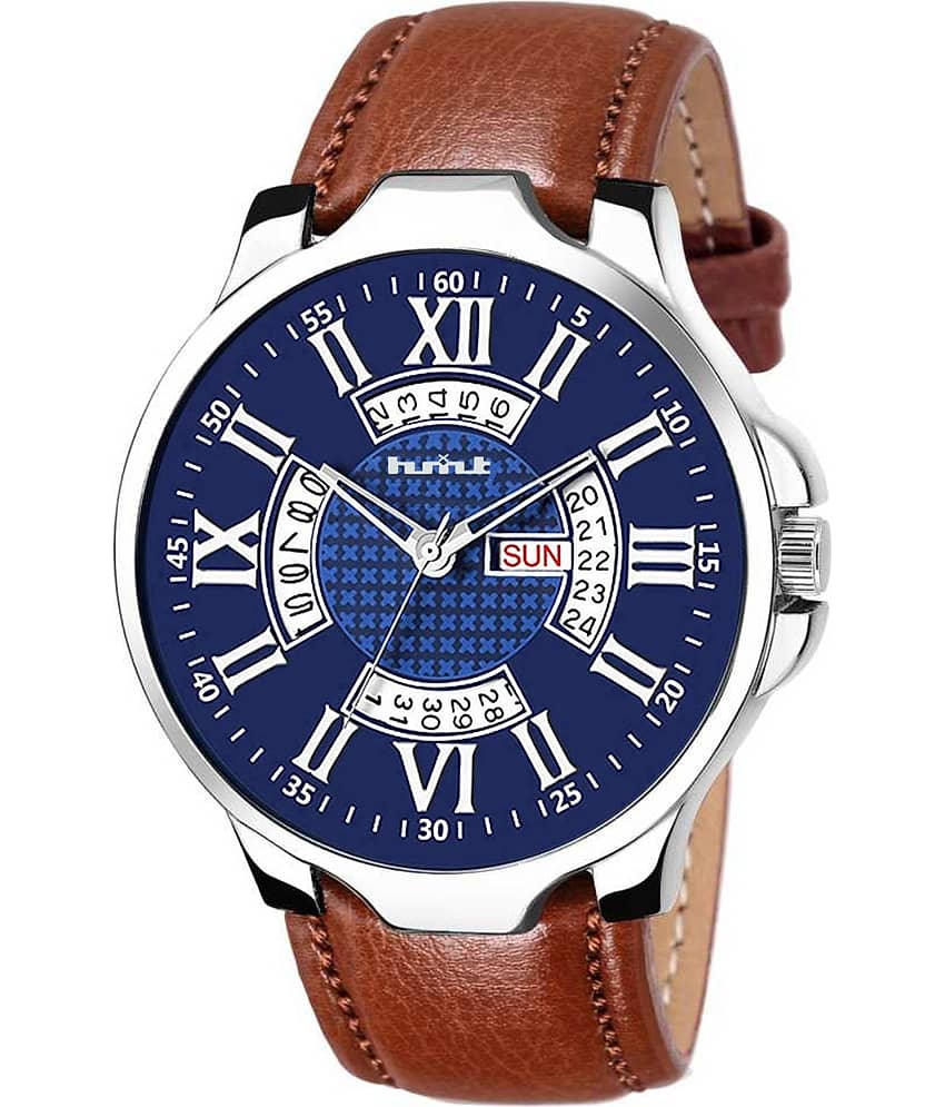 HMXT Brown Leather Analog Men's Watch