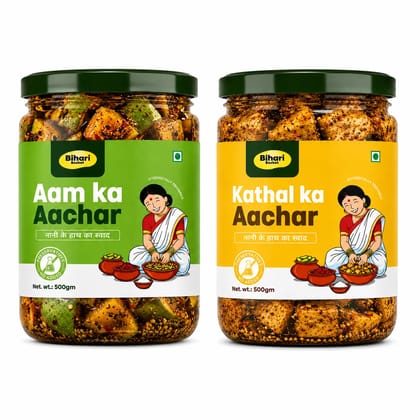 Pickle Duo Mango & Jackfruit (500g*2=1000g) - Bihari Basket