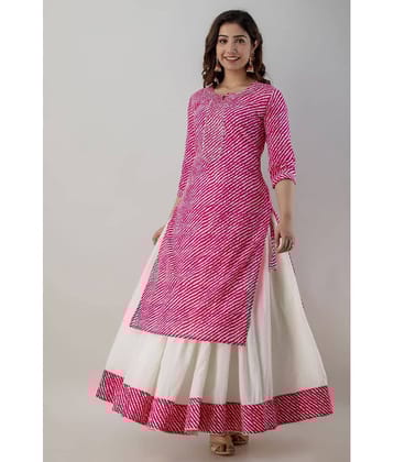 FABRR - Straight 100% Cotton Pink Women's Stitched Salwar Suit ( Pack of 1 )