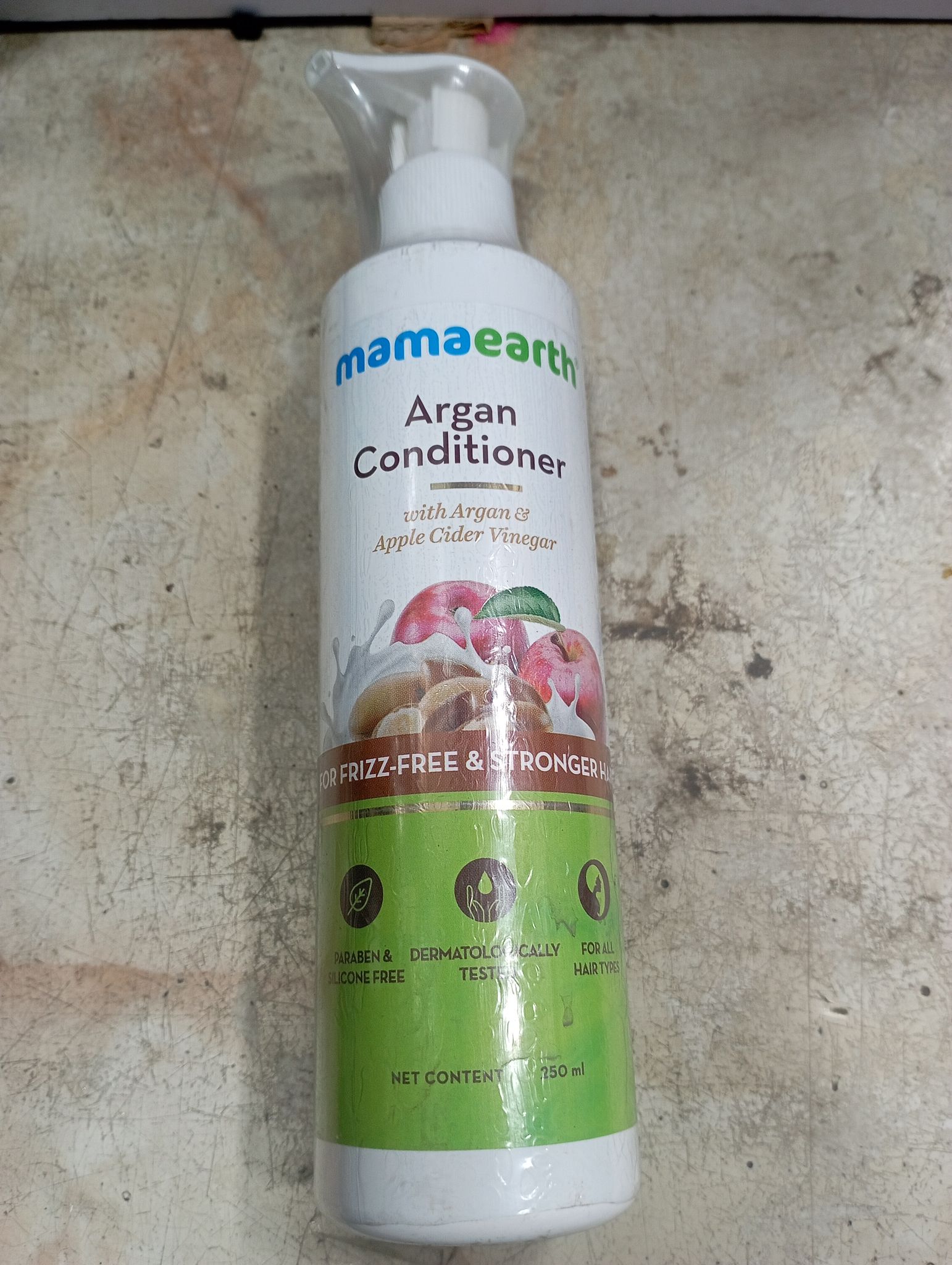 Marnaearth Argan Conditioner With argon & Apple cidernegar Or frizz-free & stronger Aben & dermatolosally for Cong free Teste Hairt Net content 250 ml 