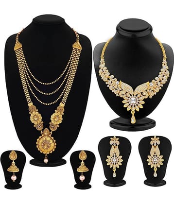 Sukkhi Golden Alloy Necklace Set ( Pack of 1 )
