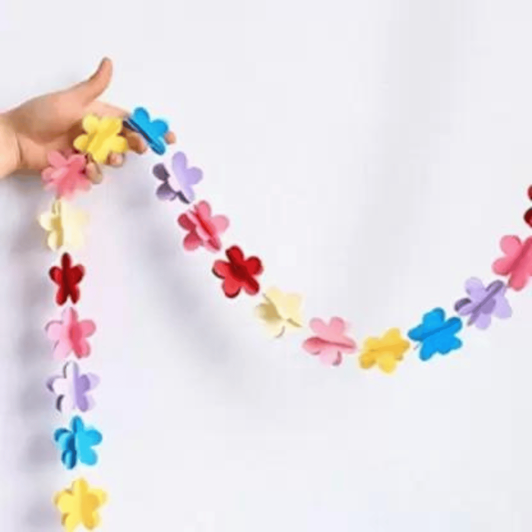 Multi Color 3D Flower String Hanging Decoration