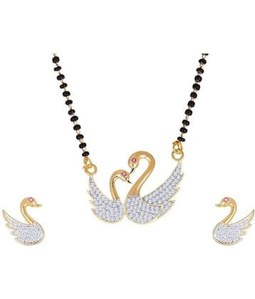 PUJVI - Golden Mangalsutra Set ( Pack of 1 )