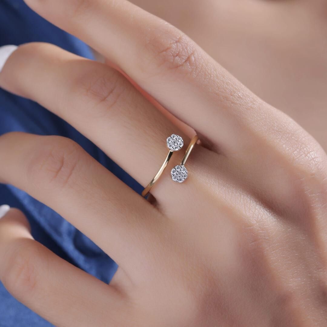 Liora Silver Ring for Women-4 / Yellow Gold