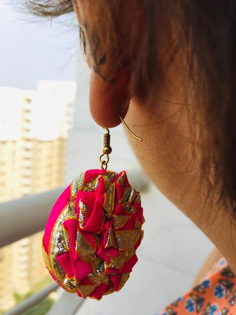 DENIM GLASS EARRING - PINK GOTTA