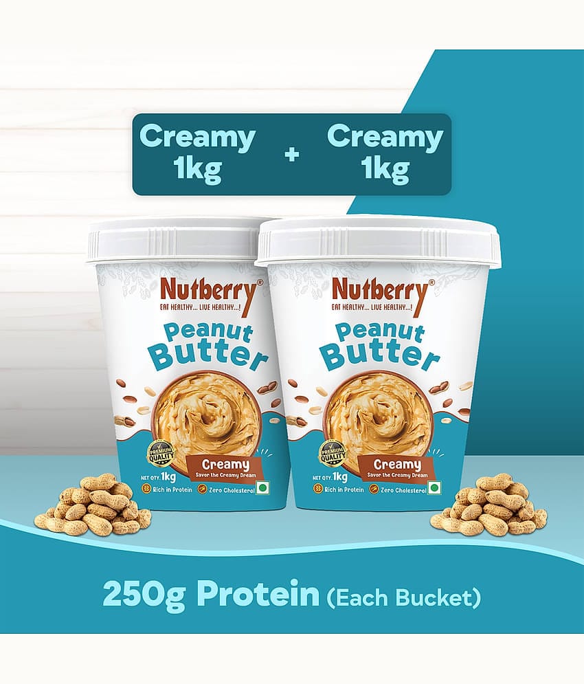 Nutberry 2 kg Creamy Nut Butter ( Pack of 2 )