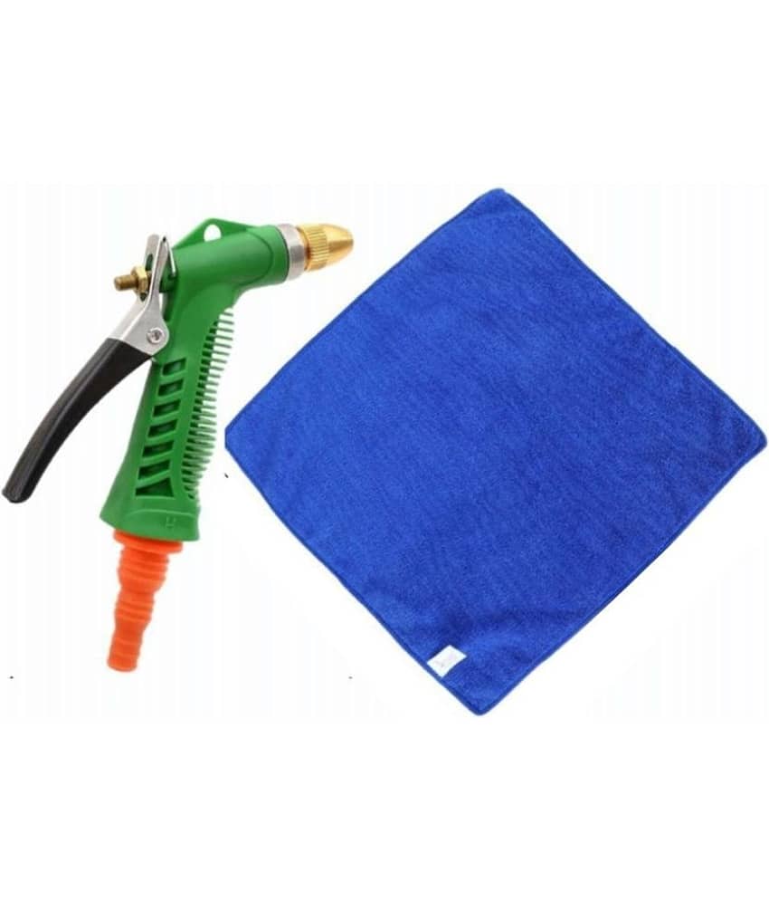 mahek accessories  - Combo Of Water Spray Gun And Microfiber Cloth Plastic Gadget Tool ( Pack of 2 )